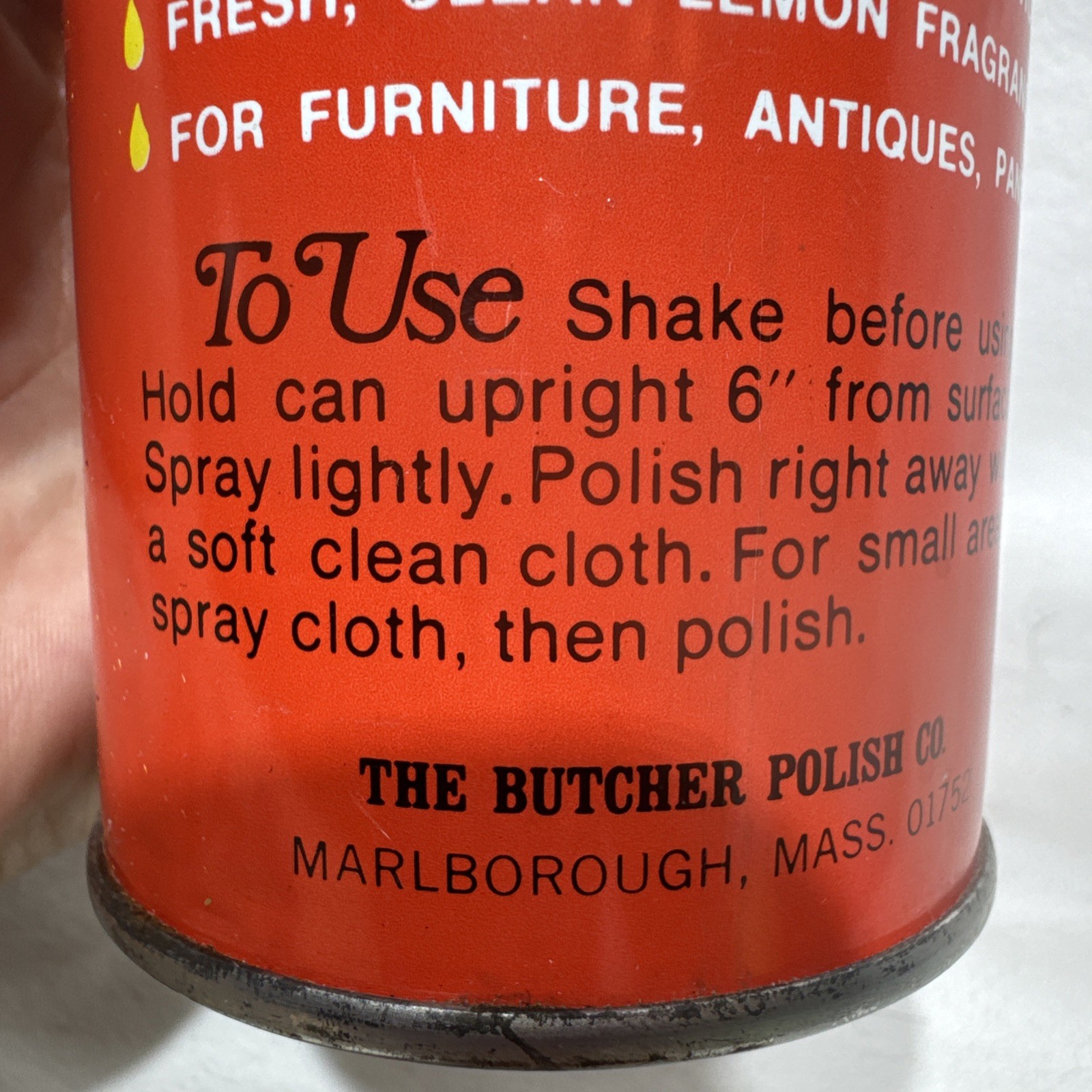 VTG DISCNTD WHITE DIAMOND BUTCHERS FINE FURNITURE WAX WITH OIL OF LEMON 18oz NOS