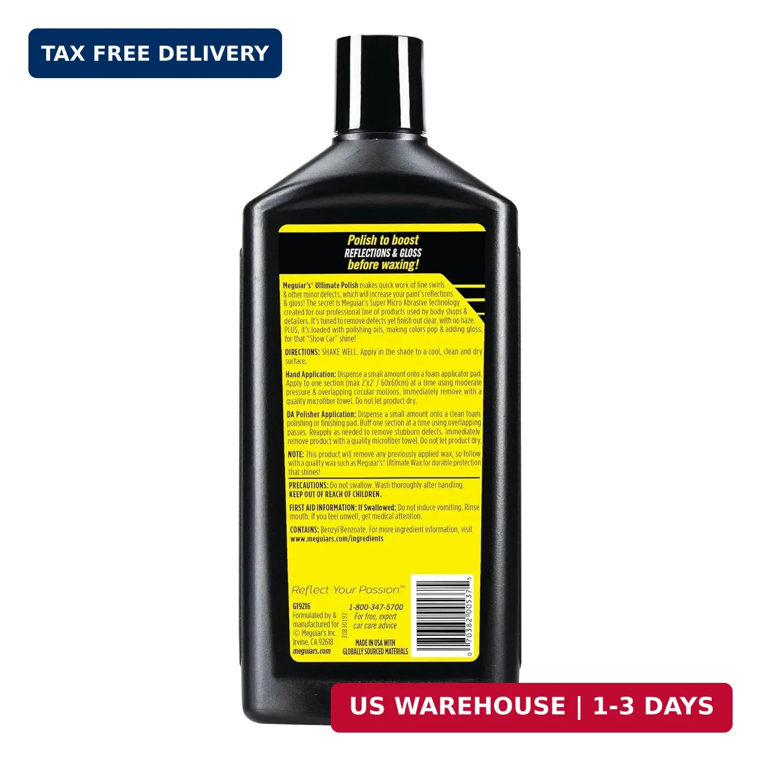 Meguiar’s Ultimate Polish – High-Gloss Polish for a Show Car Shine – Permanently
