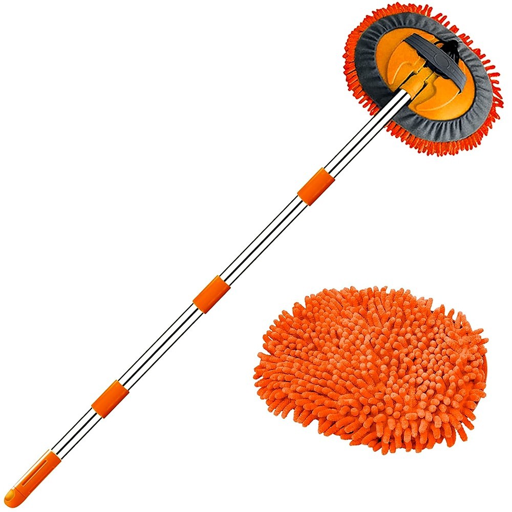 63″ MICROFIBER CAR RV TRUCK WASH BRUSH MOP KIT MITT SPONGE TELESCOPING HANDLE