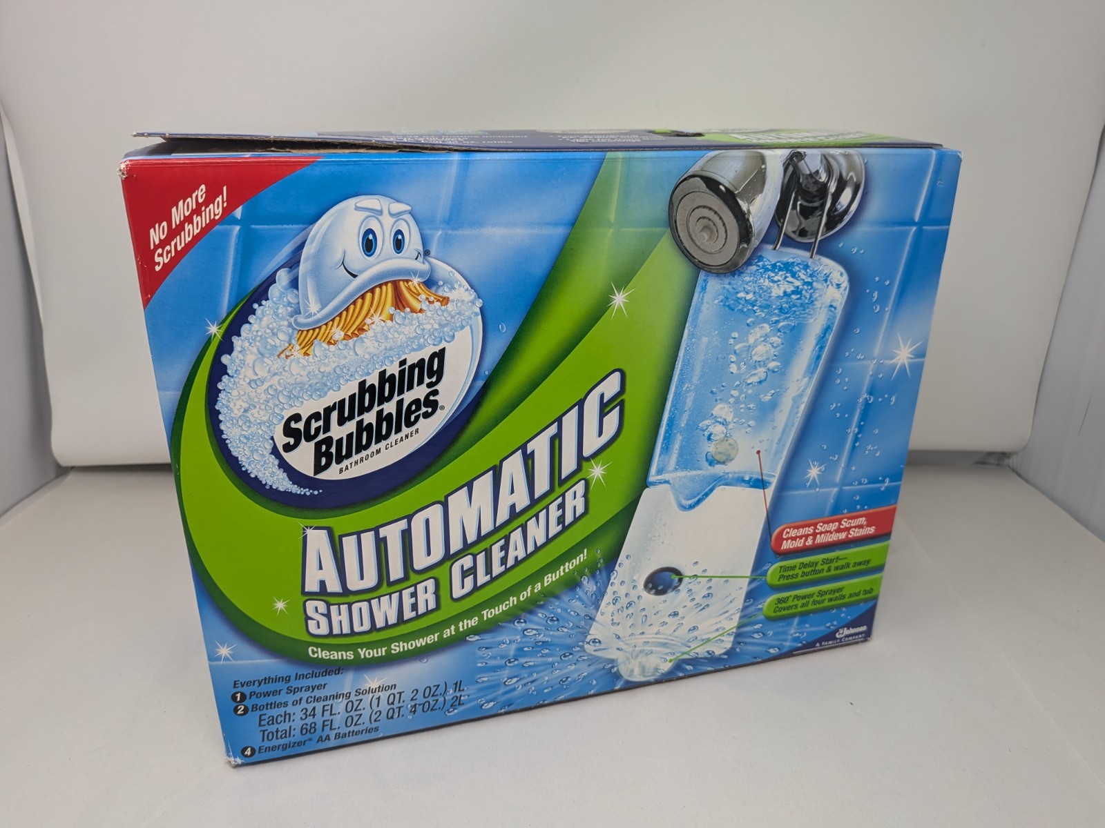 NIB Scrubbing Bubbles Automatic Shower Cleaner Kit 2 x 34 oz Refill Bottles