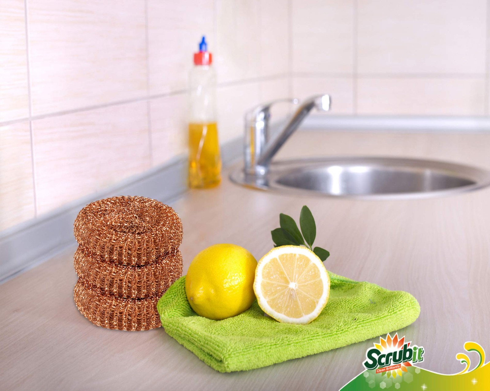 12 Pack Copper Coated Scourers by â€“ Scrubber Pad Used for Dishes, Pots, Pans