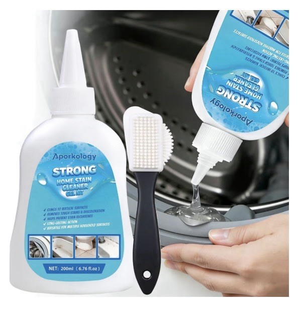 Aporkology Strong Stain Remover Gel 200ml Multi-Surface Kit w/ Brush & Gloves