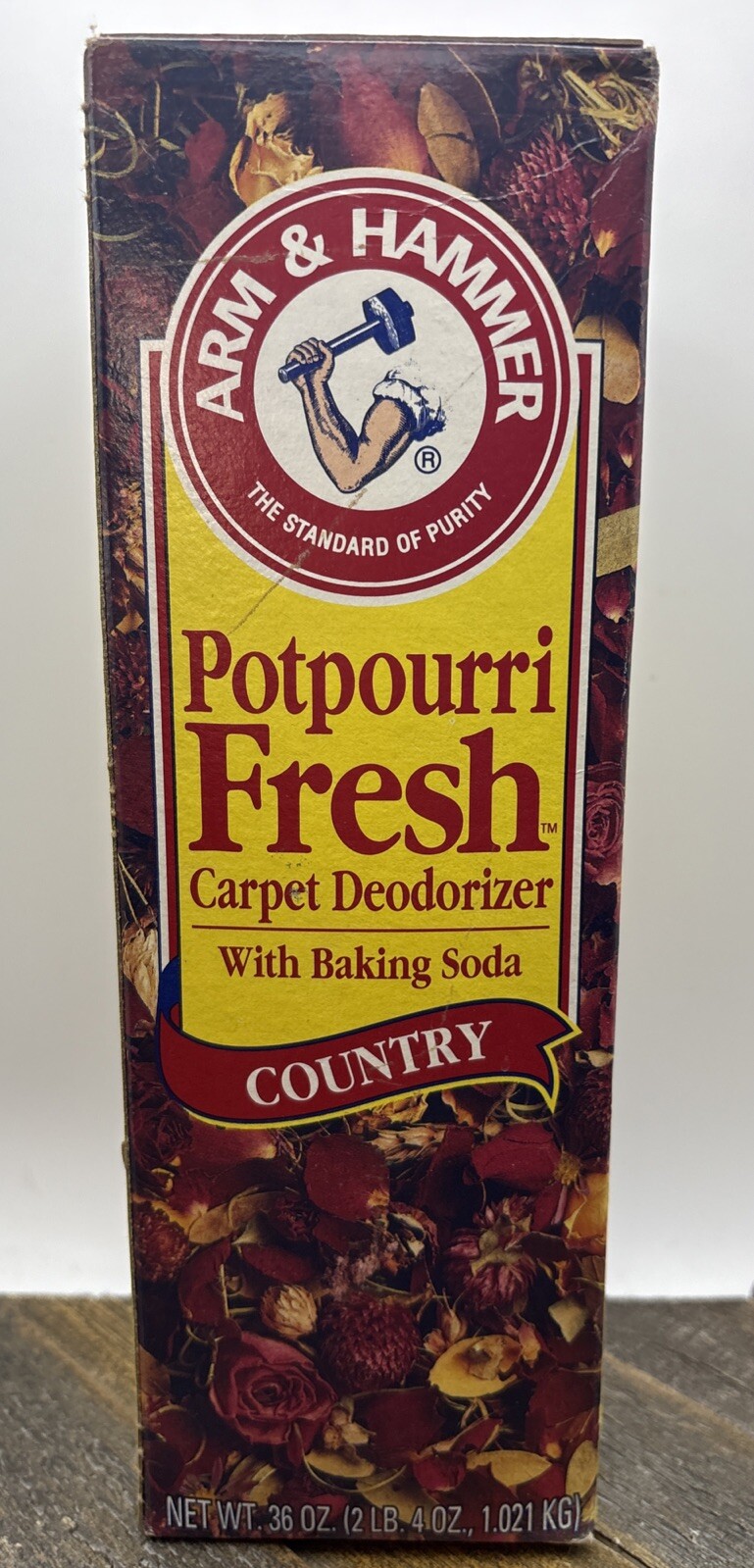 VINTAGE 1993 Arm & Hammer Potpourri Fresh Carpet Deodorizer COUNTRY 36 Oz. *NOS