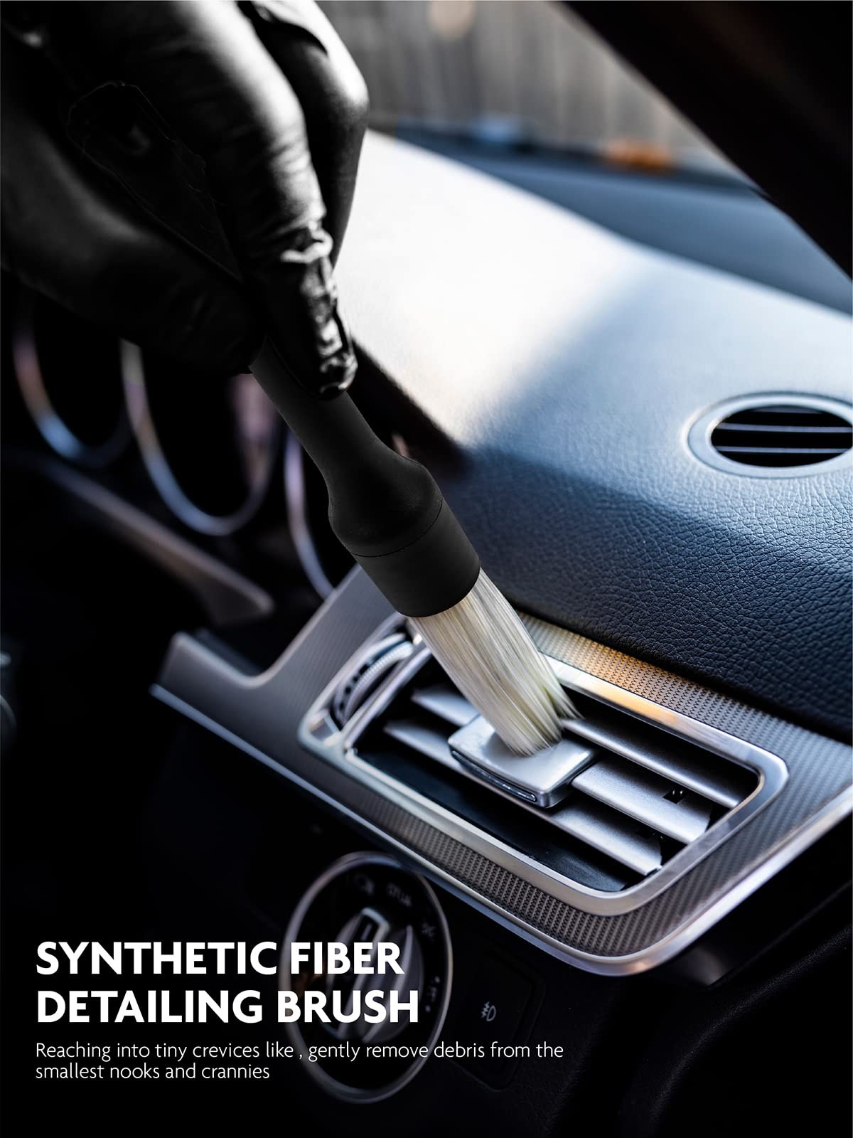 9PCS Car Interior Detailing Set, Microfiber Cloth & Applicator, Single-Head D…