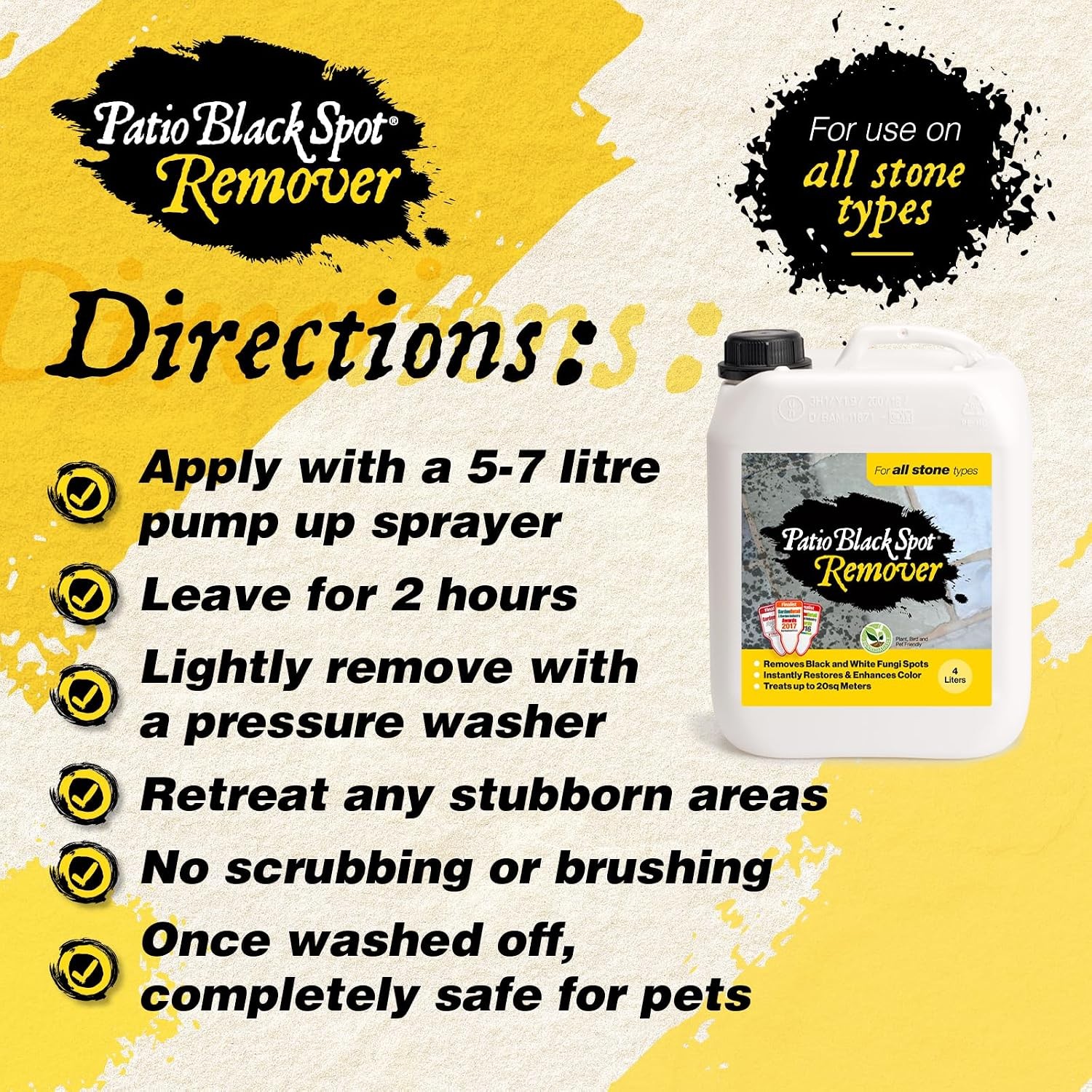 Remover All Stone Type Restore Natural Colour Removes Stains Caused by Black