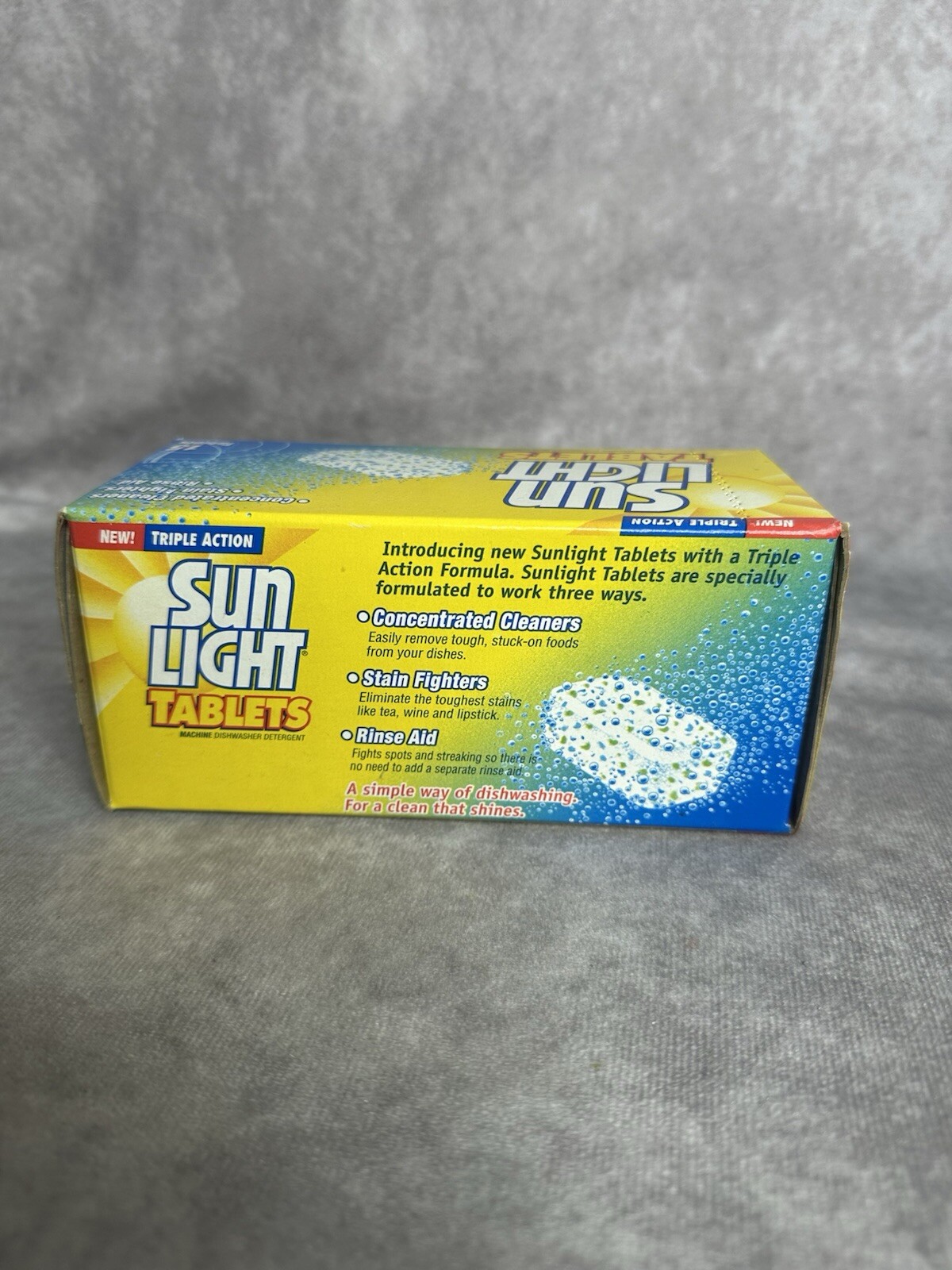 Vintage 1998 Sunlight Dishwasher Tablets (15) Triple Action Discontinued
