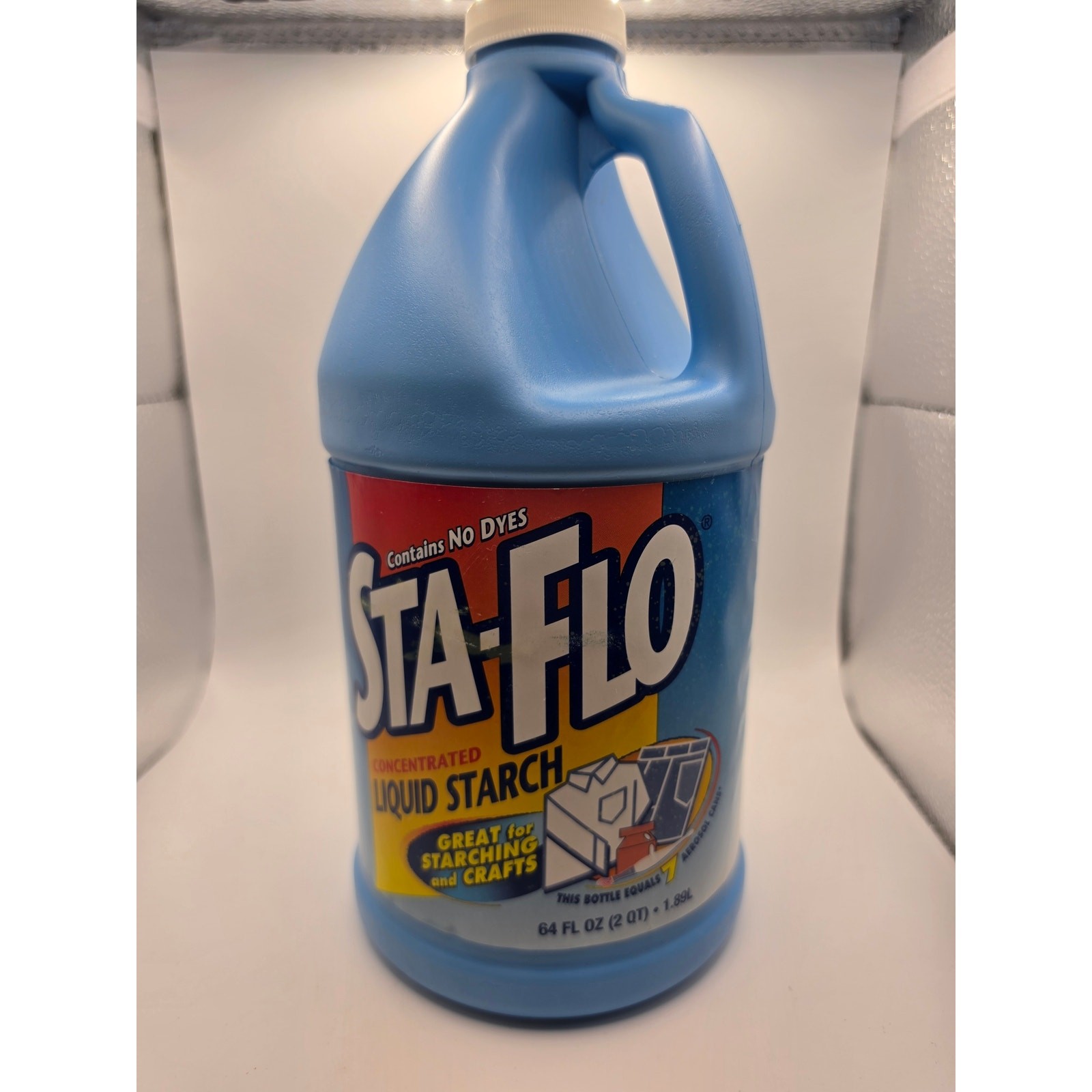 Rare Vintage Sta-Flo Liquid Starch 64 Oz Full Bottle
