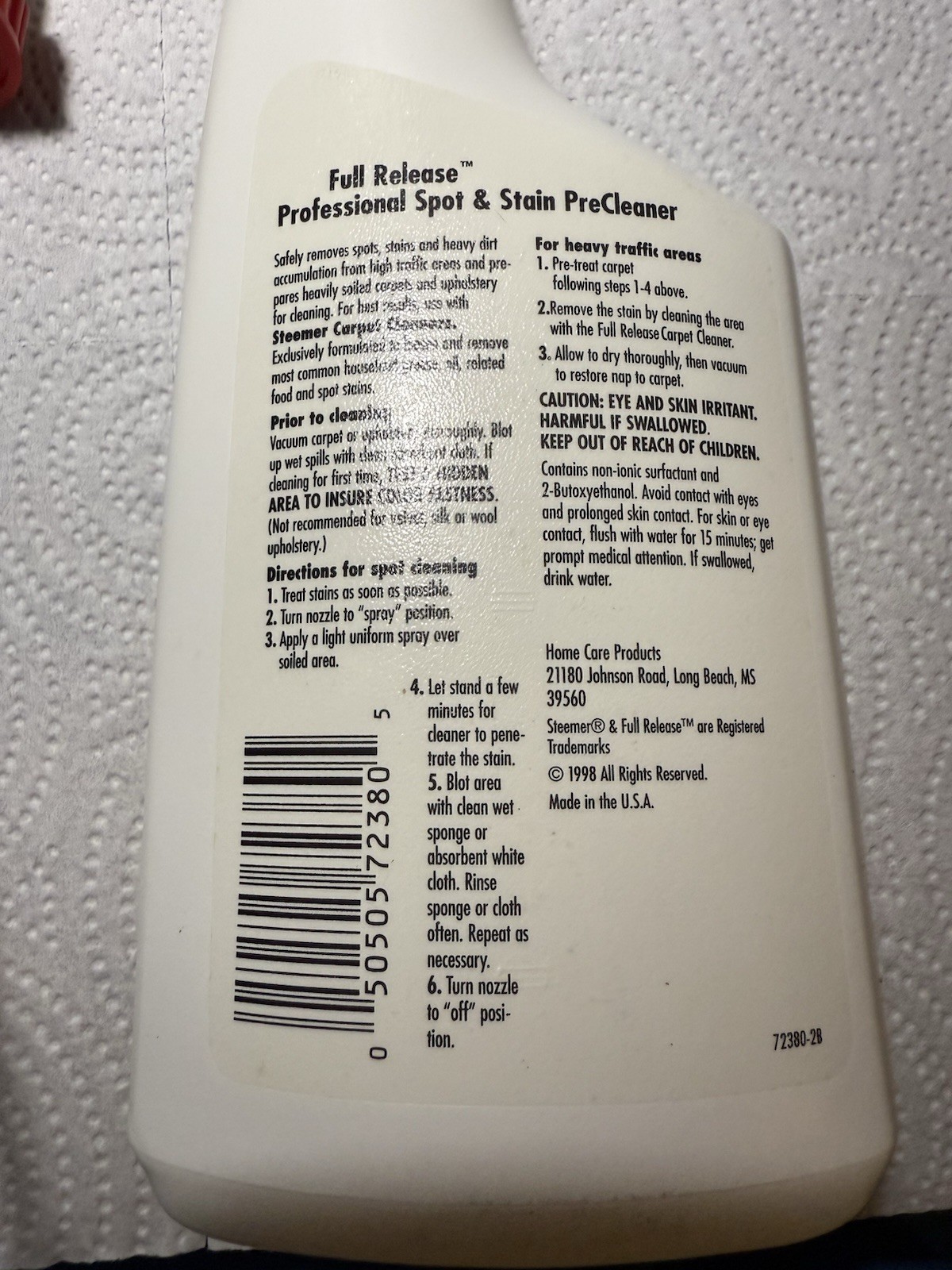 STEEMER Full Release Professional Spot & Stain carpet PreCleaner 15oz SEALED