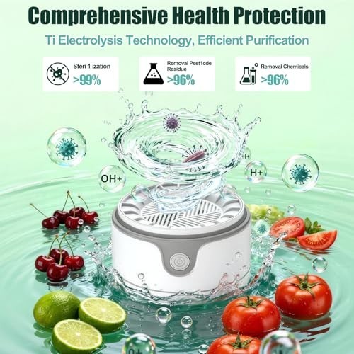 Fruit and Vegetable Washer, Waterproof Produce Cleaner, White