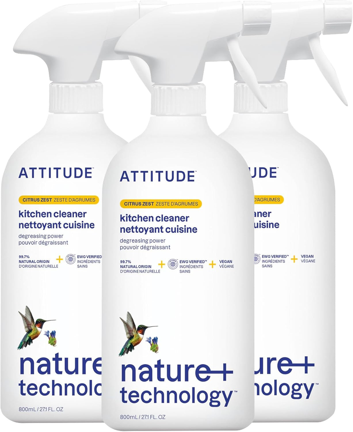 ATTITUDE Kitchen Cleaner Spray, EWG Verified, Degreaser Spray to Cut Grease & Gr