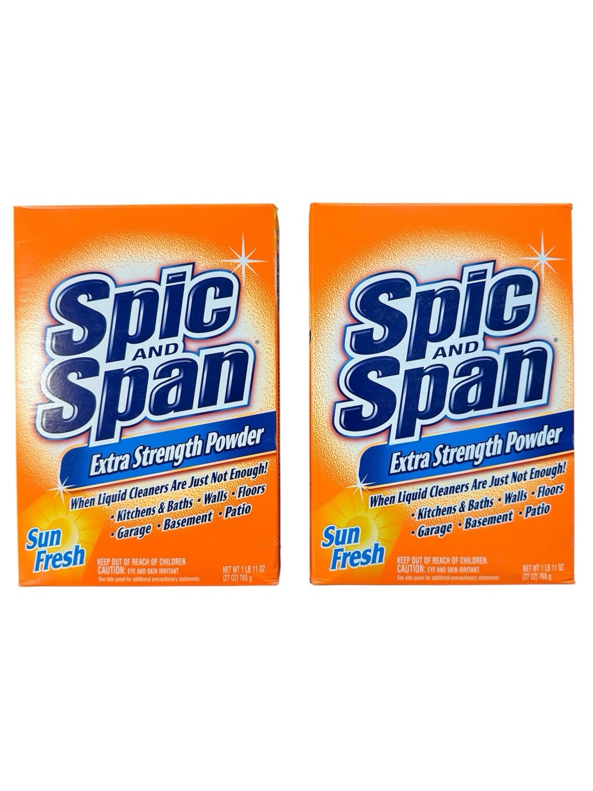 2 Spic and Span Extra Strength Powder Sun Fresh 27 OZ 1lb 11 oz NOS Discontinued