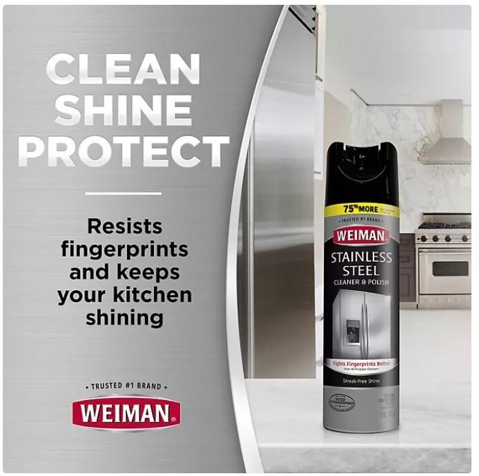 Weiman #1 Stainless Steel Kitchen and Home Appliance Cleaner & Polish 17oz 3pk