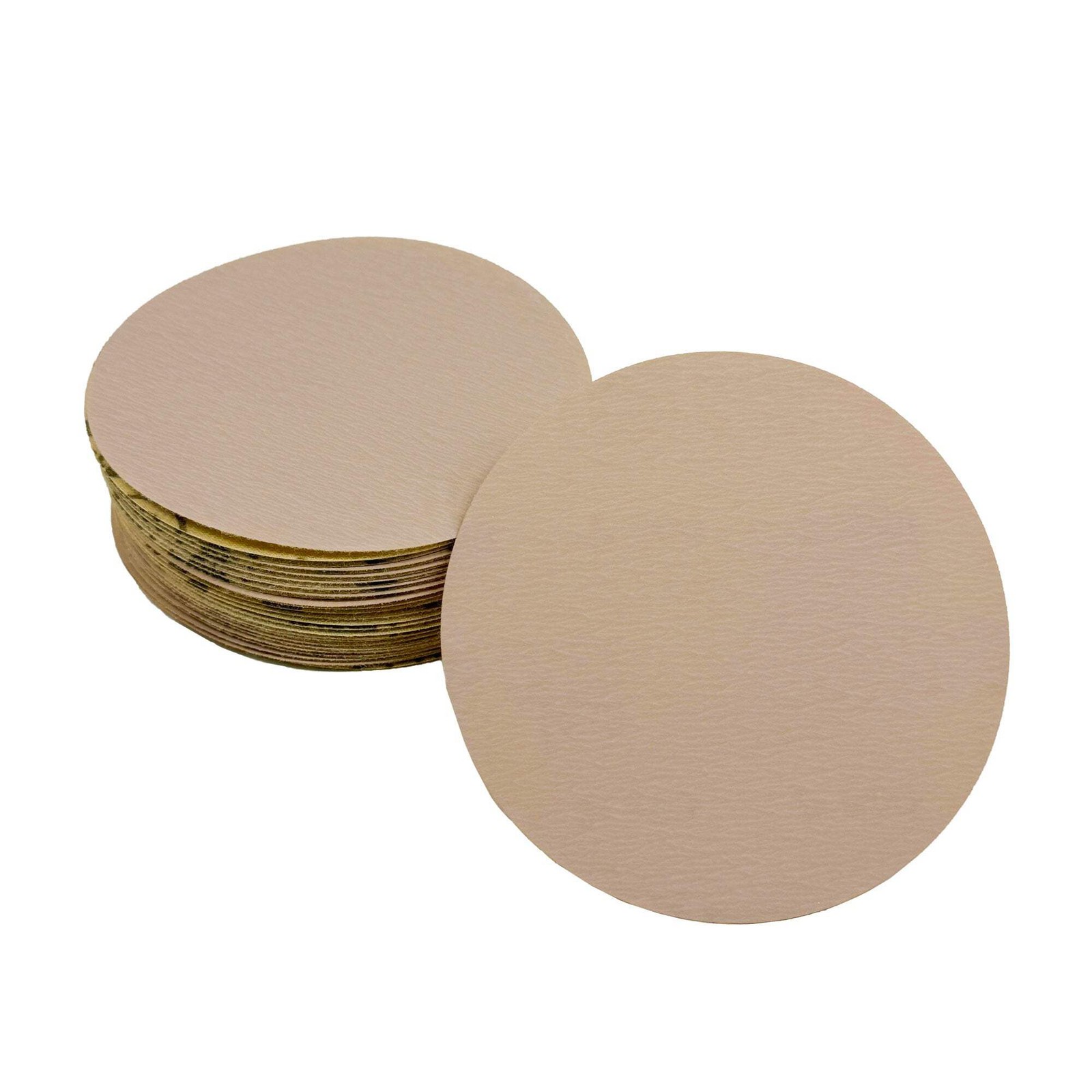 5″ and 6″ White/Gold Hook & Loop Aluminum Oxide Sanding Discs | Pack of 50