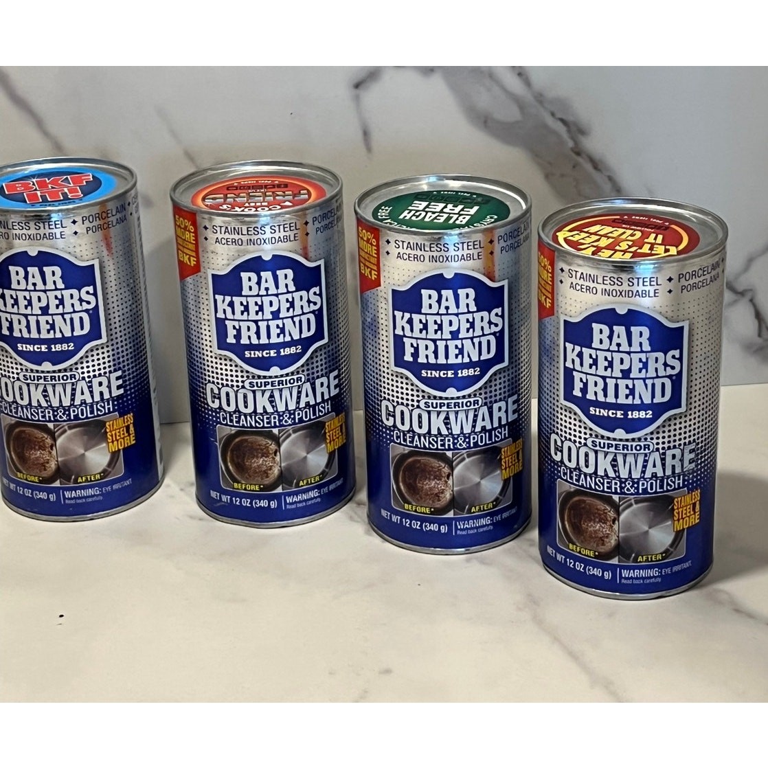 Bar Keepers Friend Superior Cookware Cleanser Polish Cleaner Powder-4 Pack