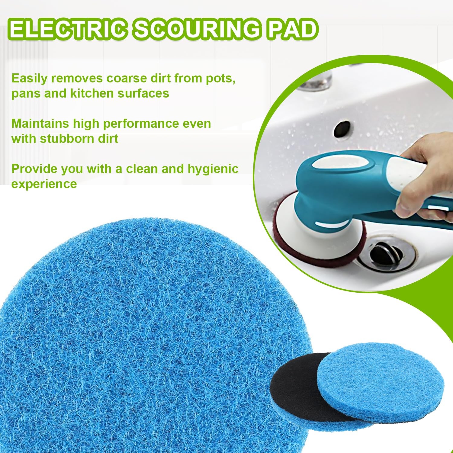 16pcs Microfibre Pads Power Scrubber Pads Set Electric Scrubber Replacement S…