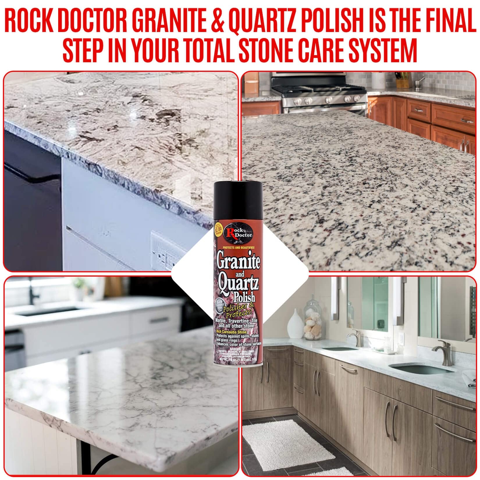 Professional Granite Polishing Spray Non Abrasive Streak Free Cleaner 1.13 lb