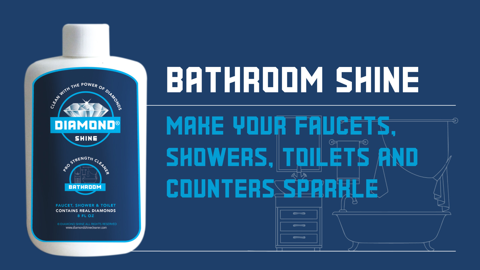 New Diamond Shine 10 oz Professional Bathroom Cleaner Hard Water Stains and Rust