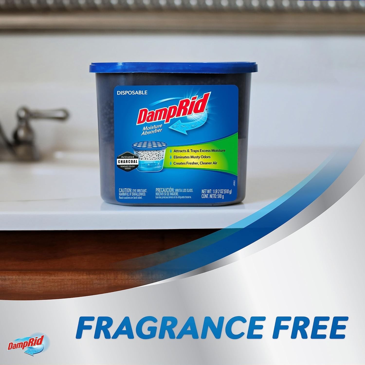 Fragrance Free Disposable Moisture Absorber with Activated Charcoal, 18 oz., …