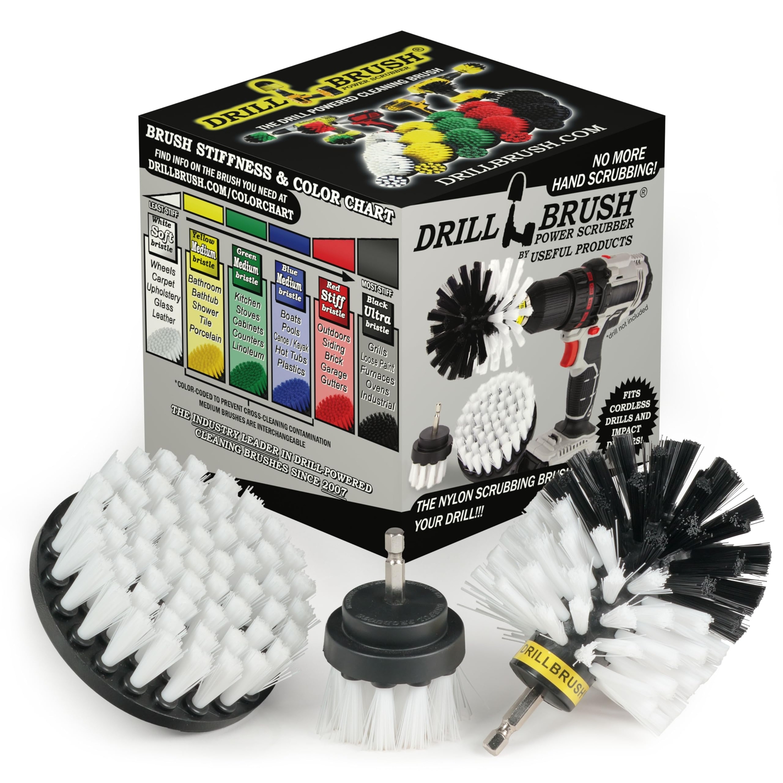 Car Detailing Kit Interior Cleaner Brush Set 3 Piece Drill Brush Cleaning Tool A