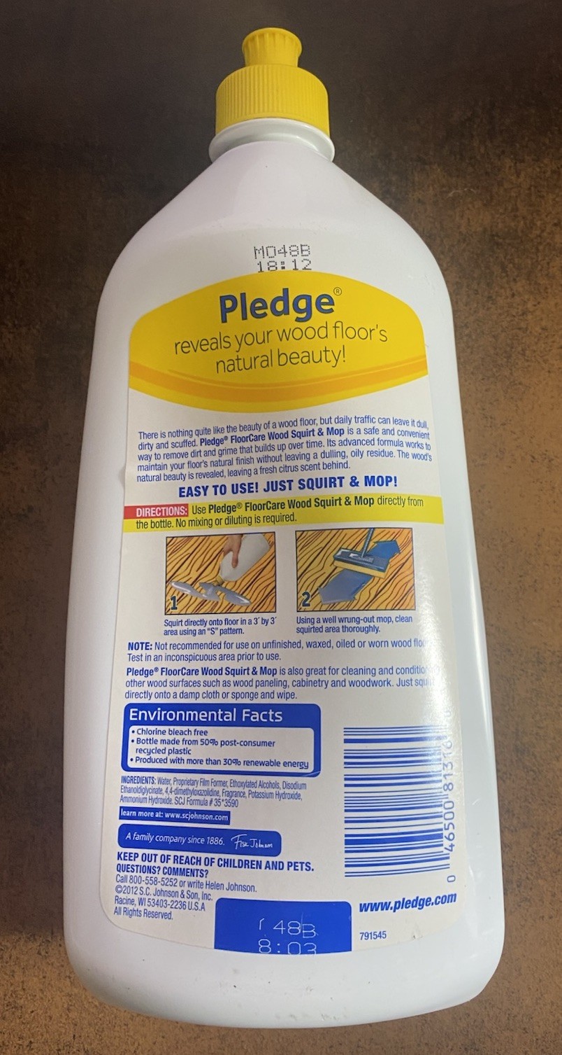 Pledge Floor Care WOOD Squirt & Mop Clean Shine 27oz Citrus Scent DISCONTINUED