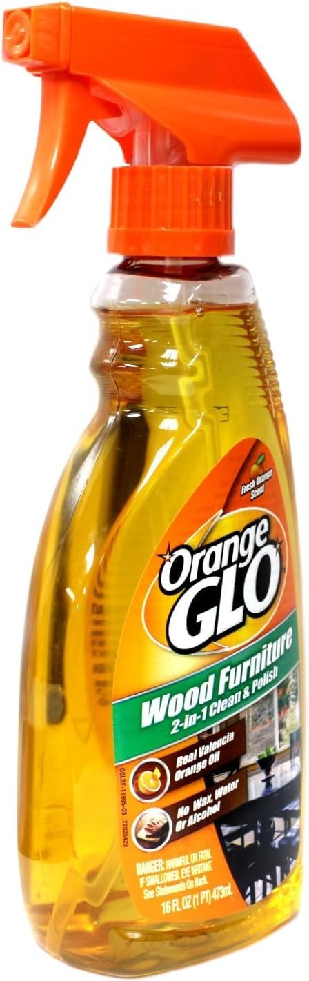 Wood Furniture Clean & Polish Spray Orange Oil Fresh Scent 16oz 3-Pack
