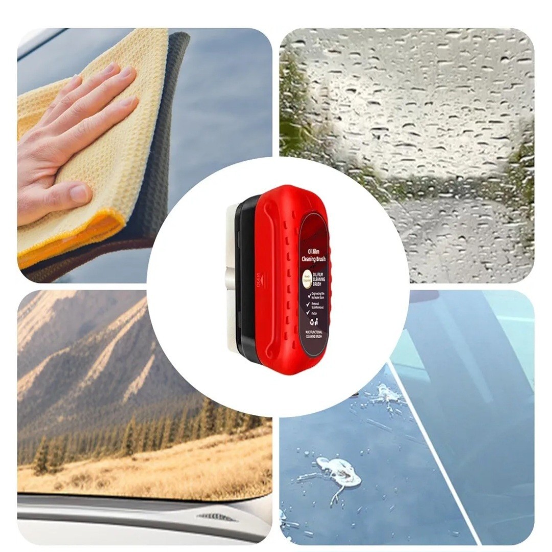Automotive Oil Film Cleaning Brush, Windshield Cleaner for Car Windows & Glass