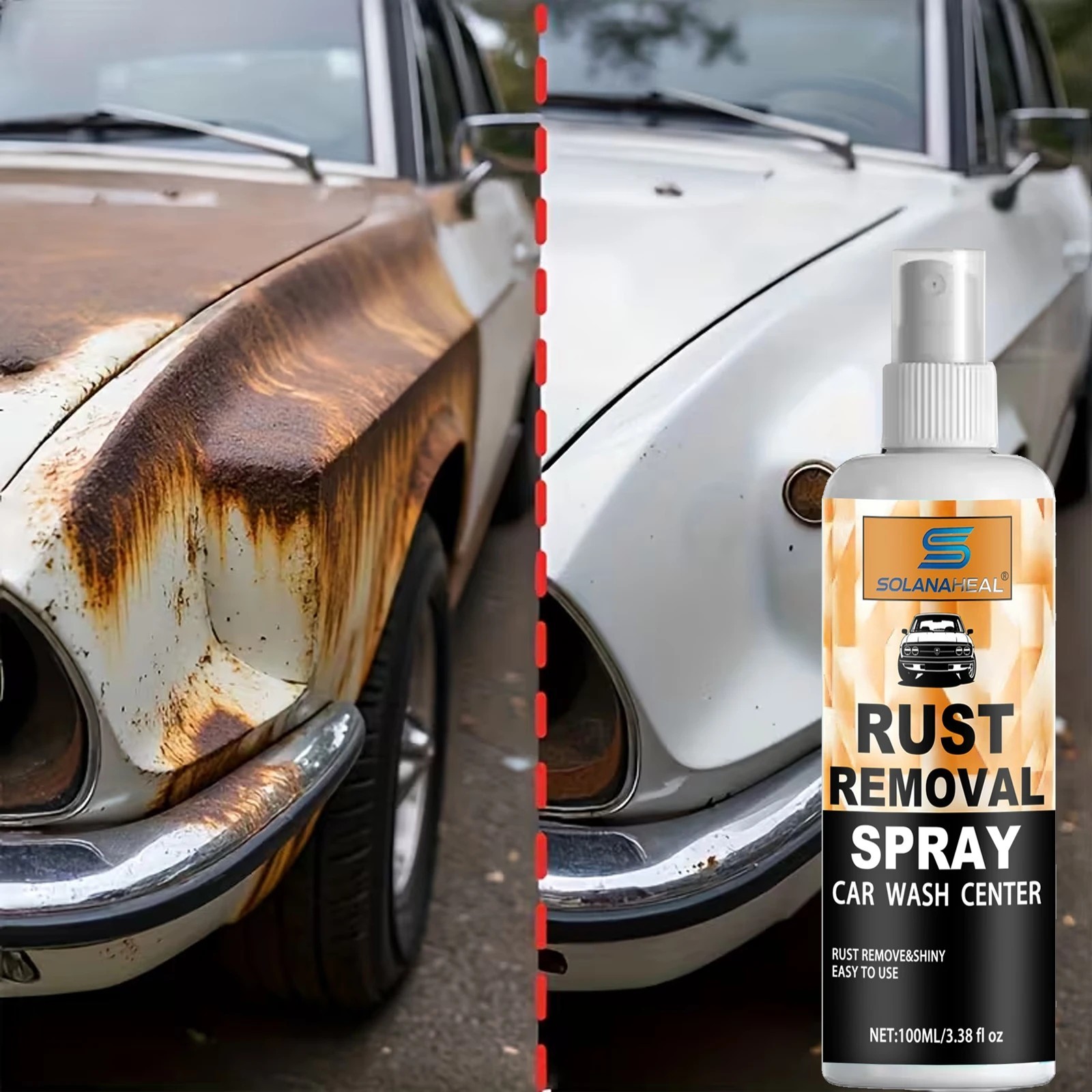 Rust Remover Spray for Metal Iron Steel Chrome Fast Acting Cleaner Safe*