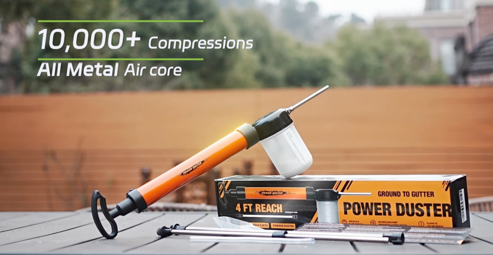 Diatomaceous Earth Powder Duster – 4FT Adjustable Rod, Clog-Free Pump for Dustin