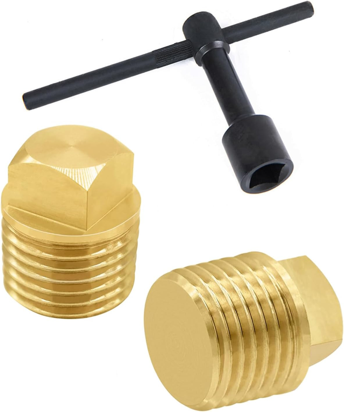 Durable 1/2 Inch Boat Drain Plugs with T Handle Wrench Tool Kit