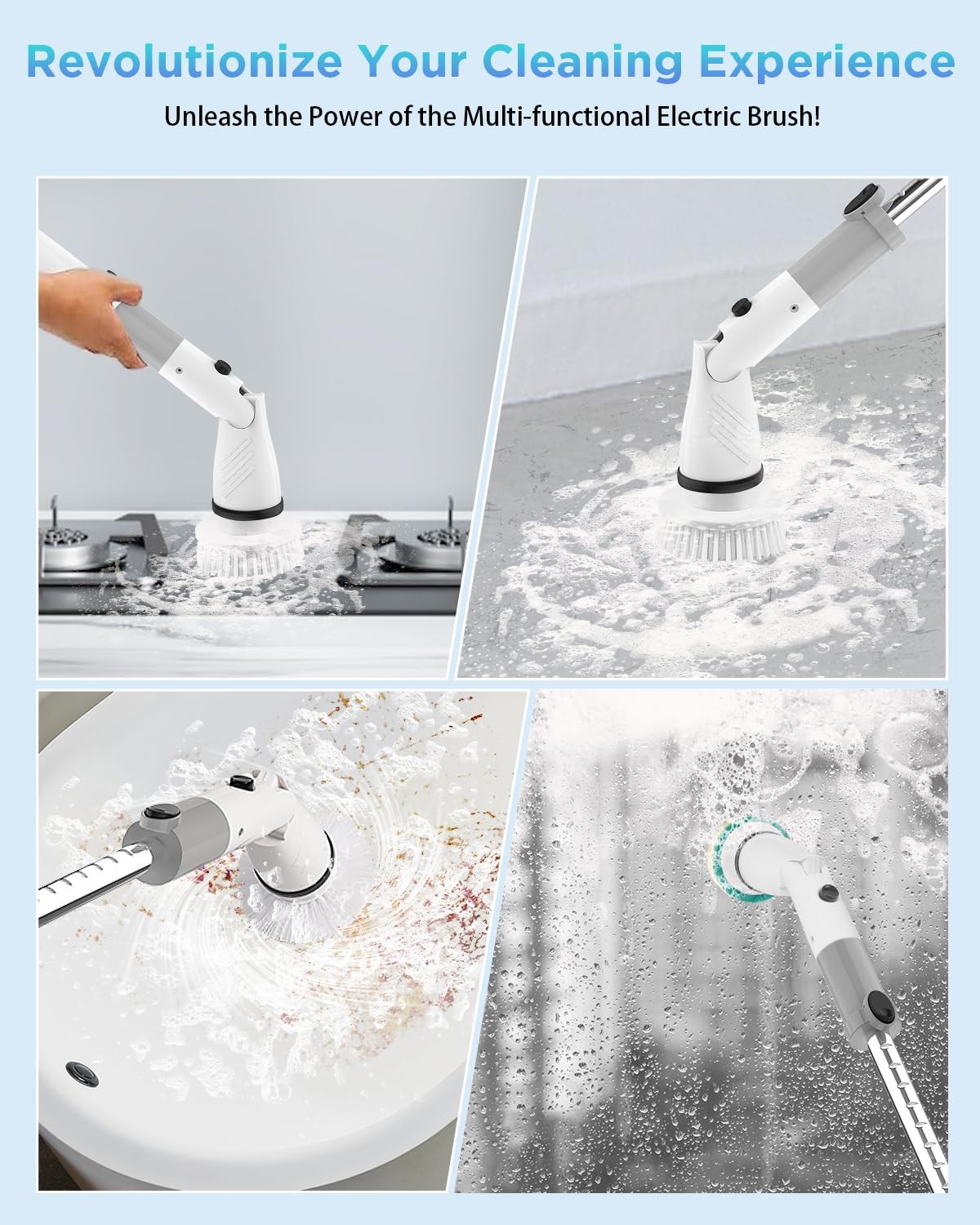 Spin Scrubber, Cordless Power Brush Floor Scrubber with Adjustable Extension …