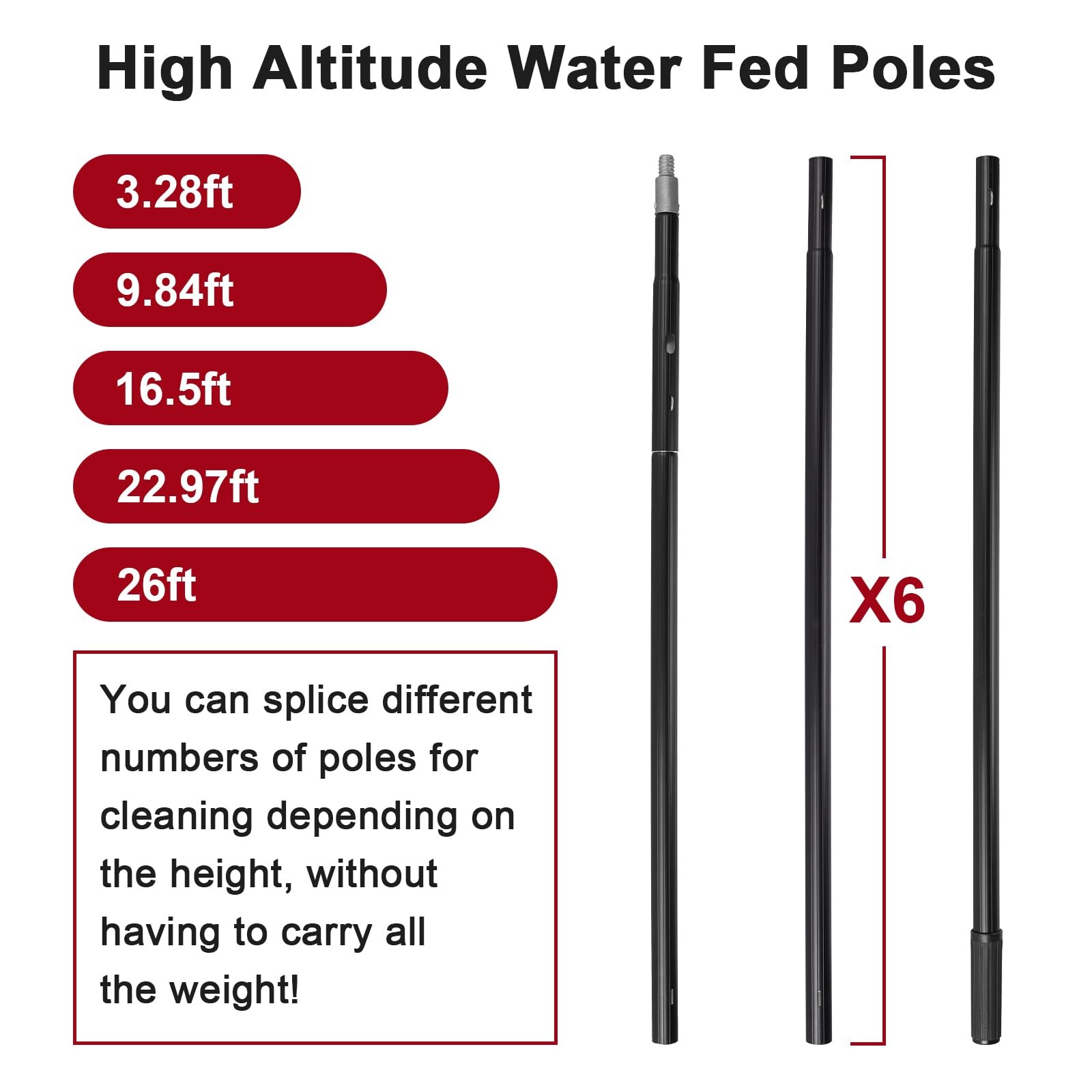 26ft Long Reach Solar Panel Cleaning Kit – Aluminum Extendable Water Fed Pole…
