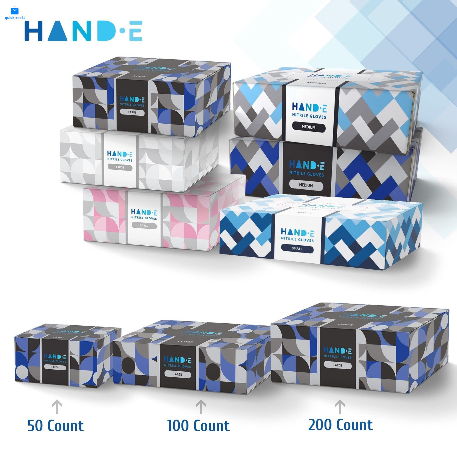 Hand-E Touch Black Nitrile Disposable Gloves Large, Large (Pack of 50),
