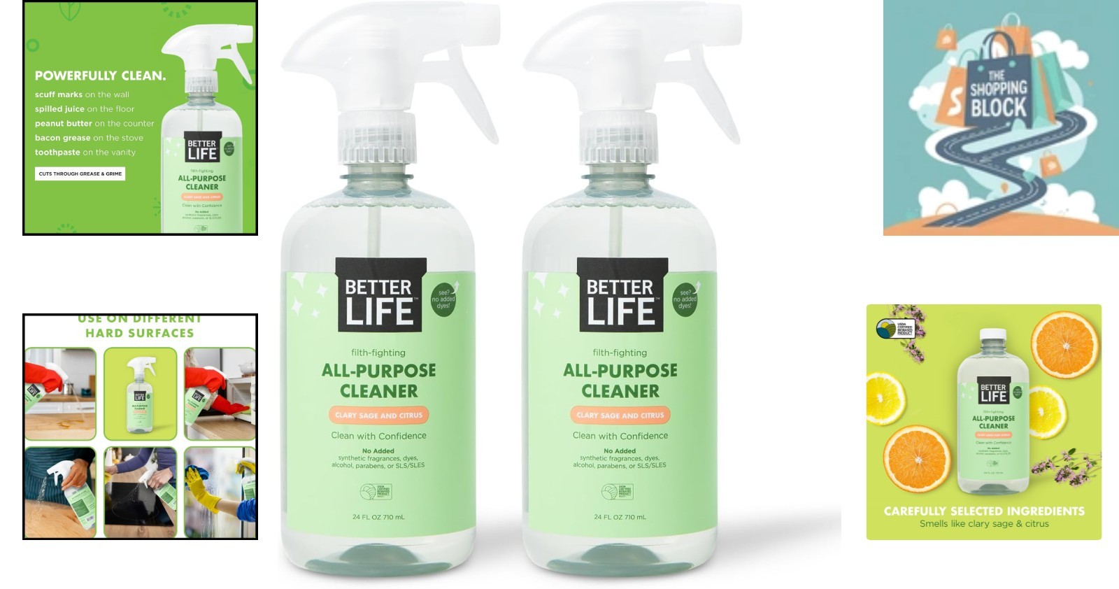 All Purpose Cleaner Pack of 2, 24oz, Clary Sage & Citrus Scent