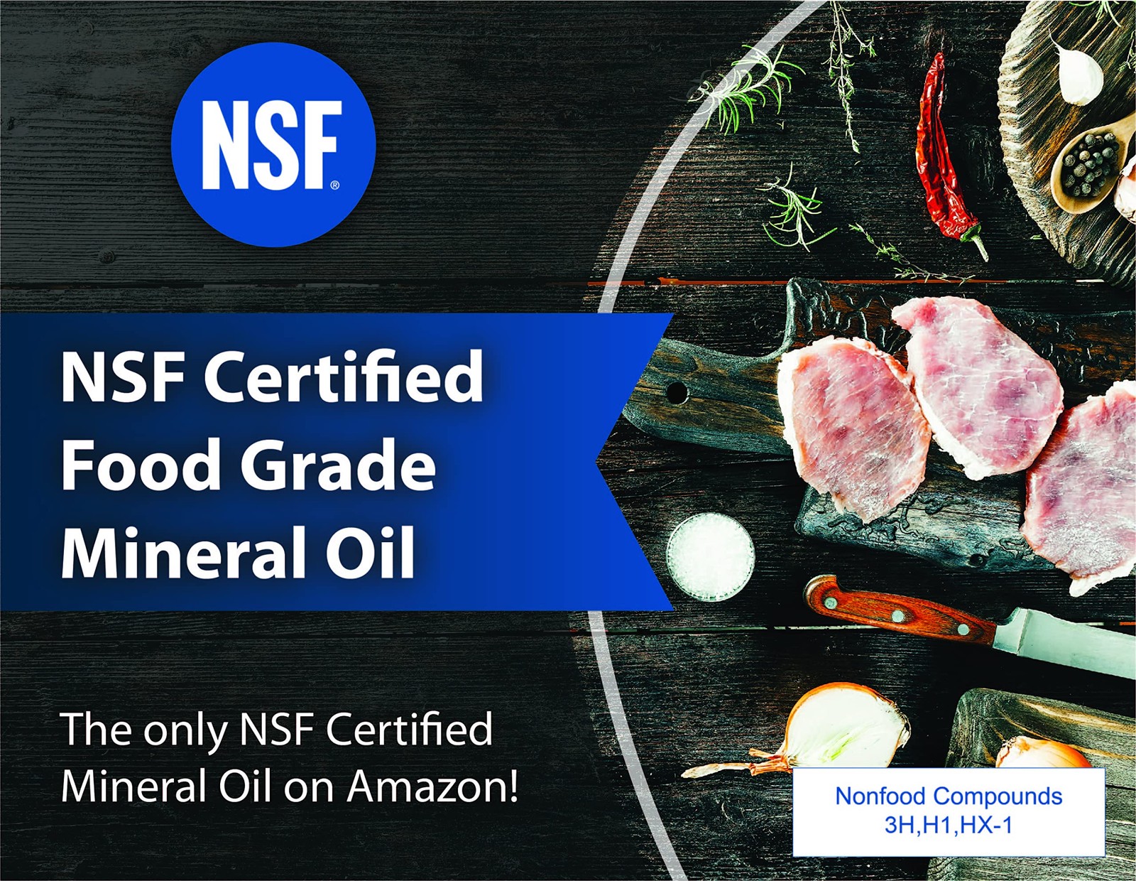 NSF Certified Food Grade Mineral Oil – Gallon (128oz), Certified Food Safe Co…