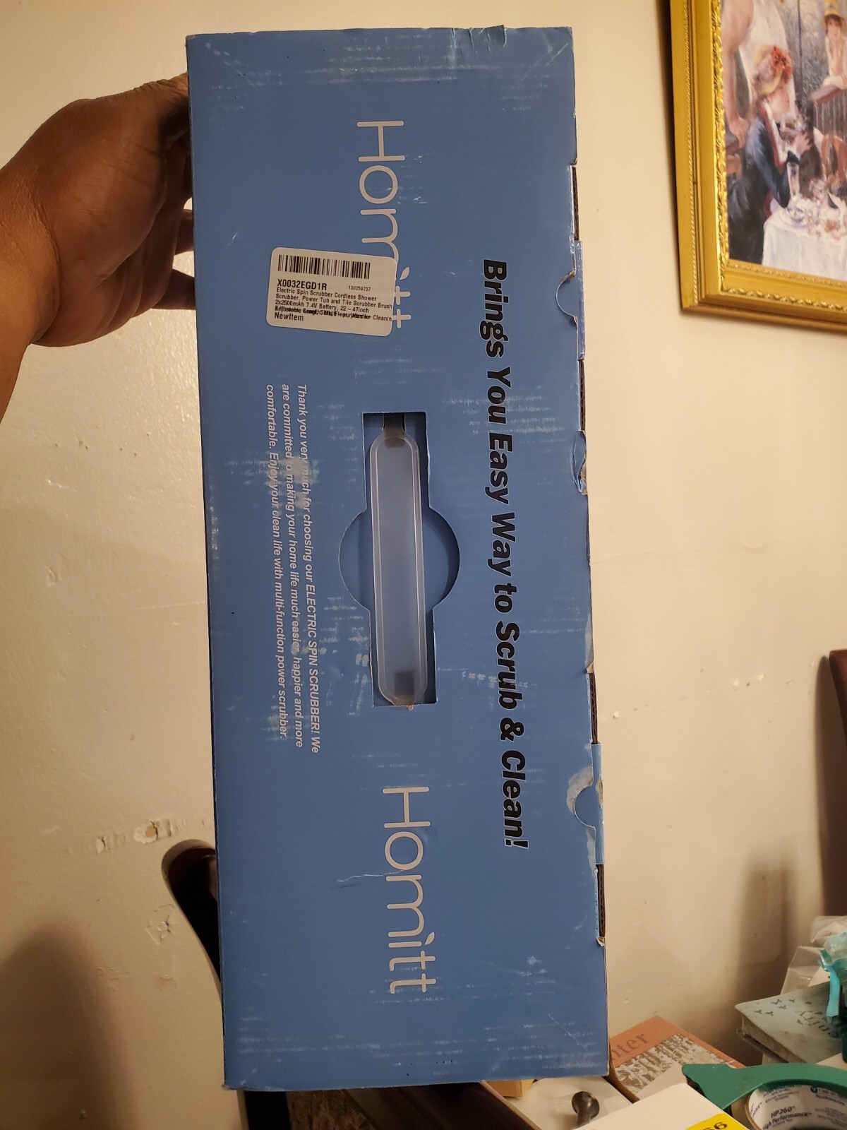 Homitt Electric Spin Scrubber Power Brush, Cordless Floor Scrubber HM115D