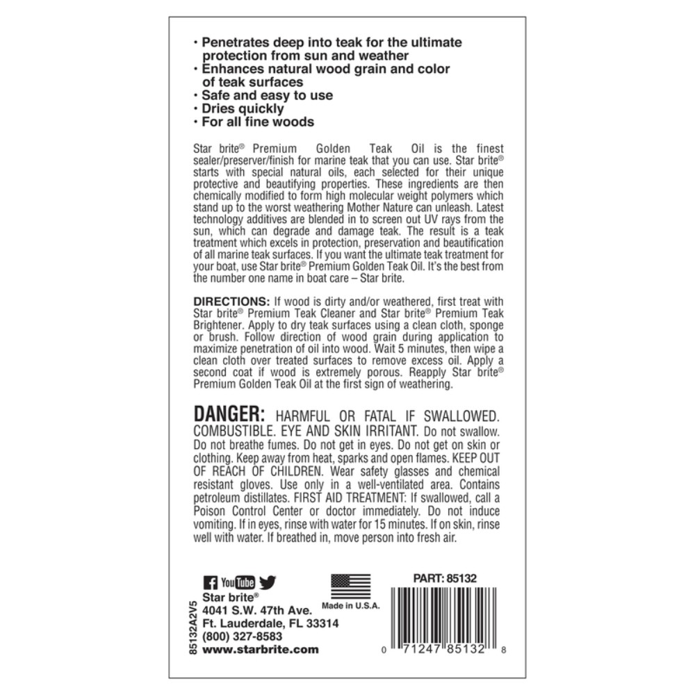 Star Brite 85132 Liquid Teak Oil for Wood Furniture 32 oz.