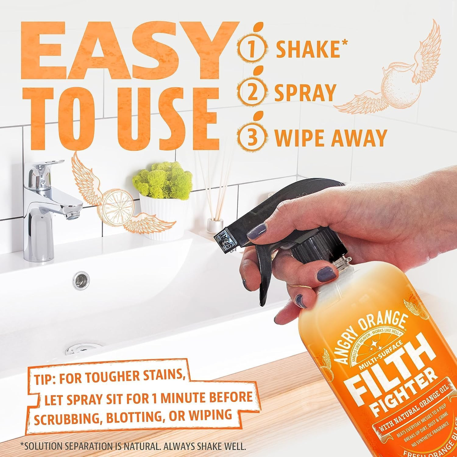 Citrus Multipurpose Cleaner Spray for Kitchen and Bathroom – 24 Oz – Value 2 Pac