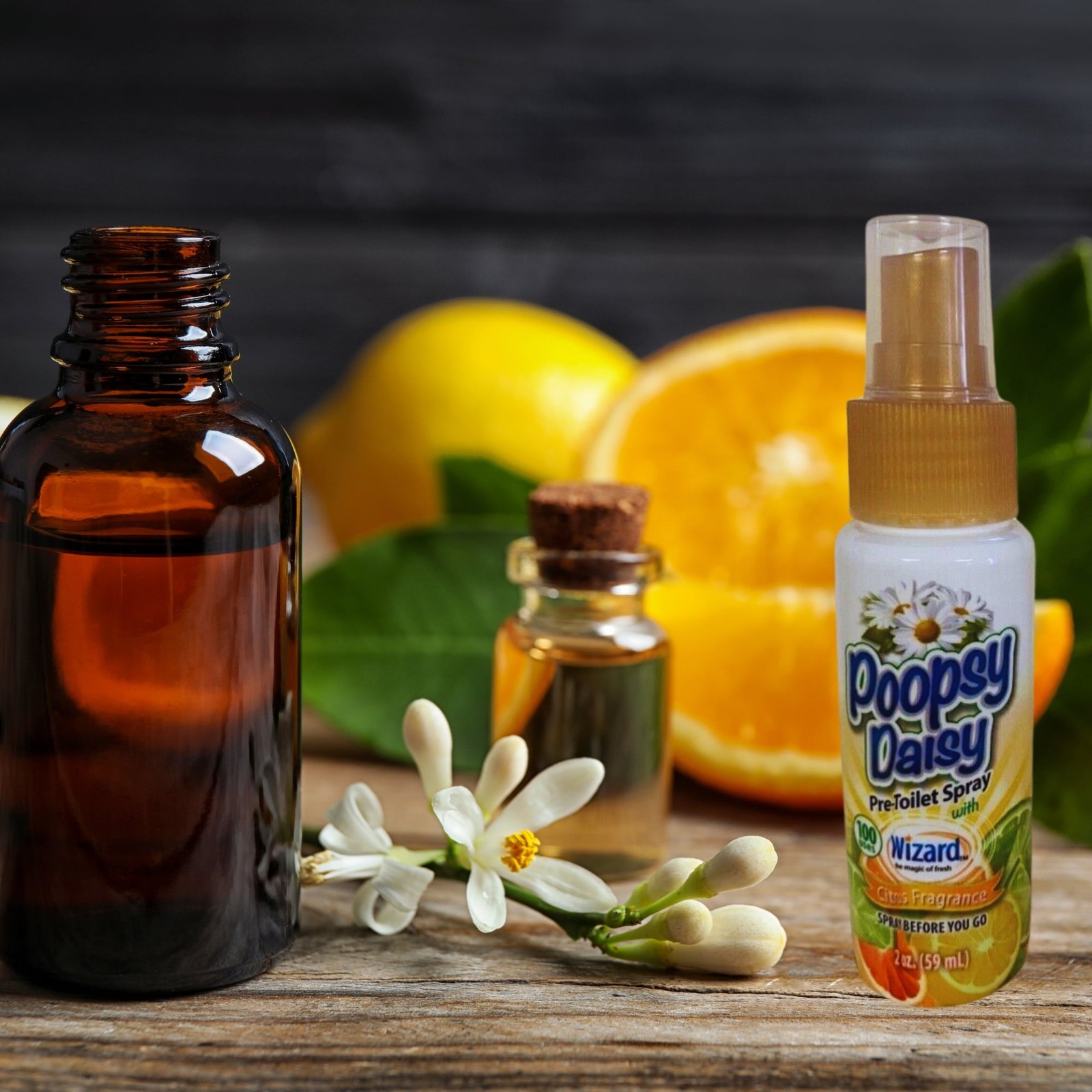 Poopsy Daisy Pre-Toilet Spray – Citrus Fragrance – 100 Uses, 2oz.