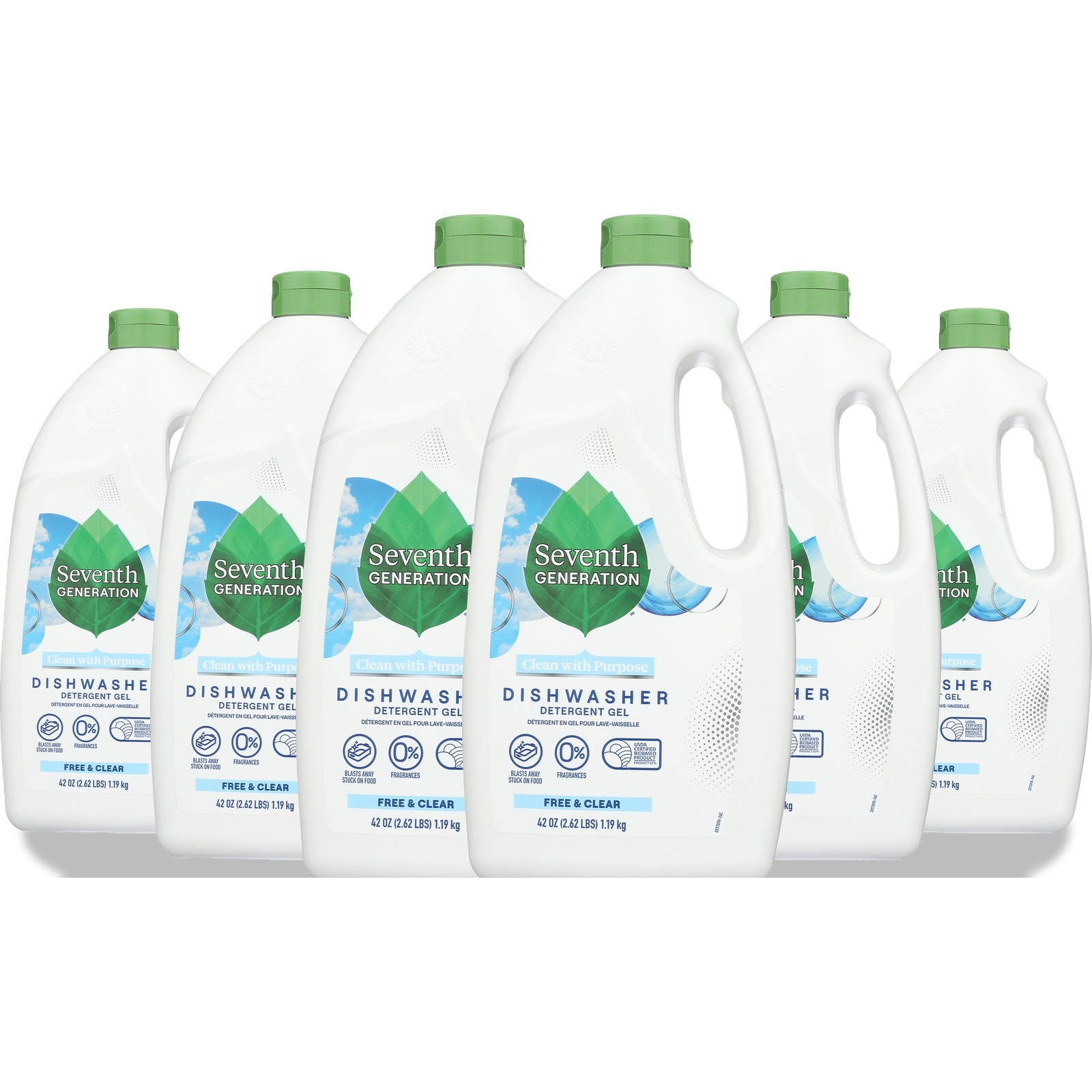 Seventh Generation Free And Clear Dishwasher Gel 42 Oz Detergent 6 Pack