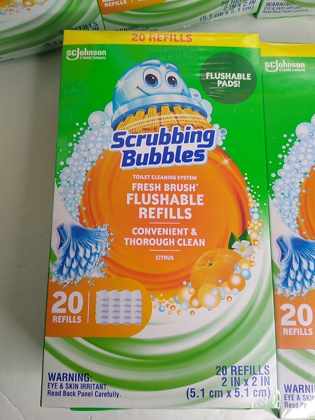 6x SEALED Scrubbing Bubbles Freah Brush Flushable Refills Citrus 20 Refill Box
