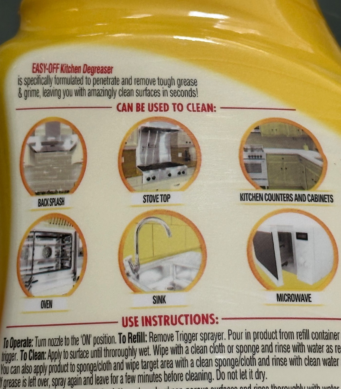 2-Pk~ Easy-Off KITCHEN CLEANER & DEGREASER Stove Cooktop Oven Cabinet Sink 473ml