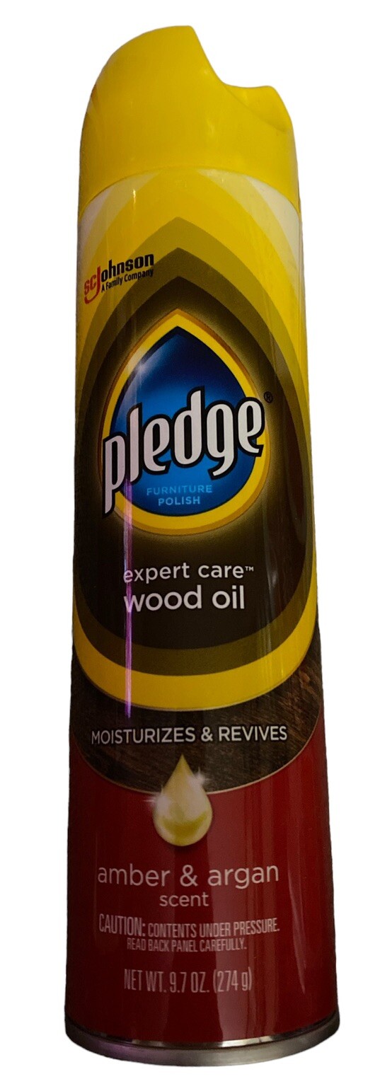 Pledge Furniture Polish EXPERT CARE Wood Oil Amber & Argan Scent 9.7 oz