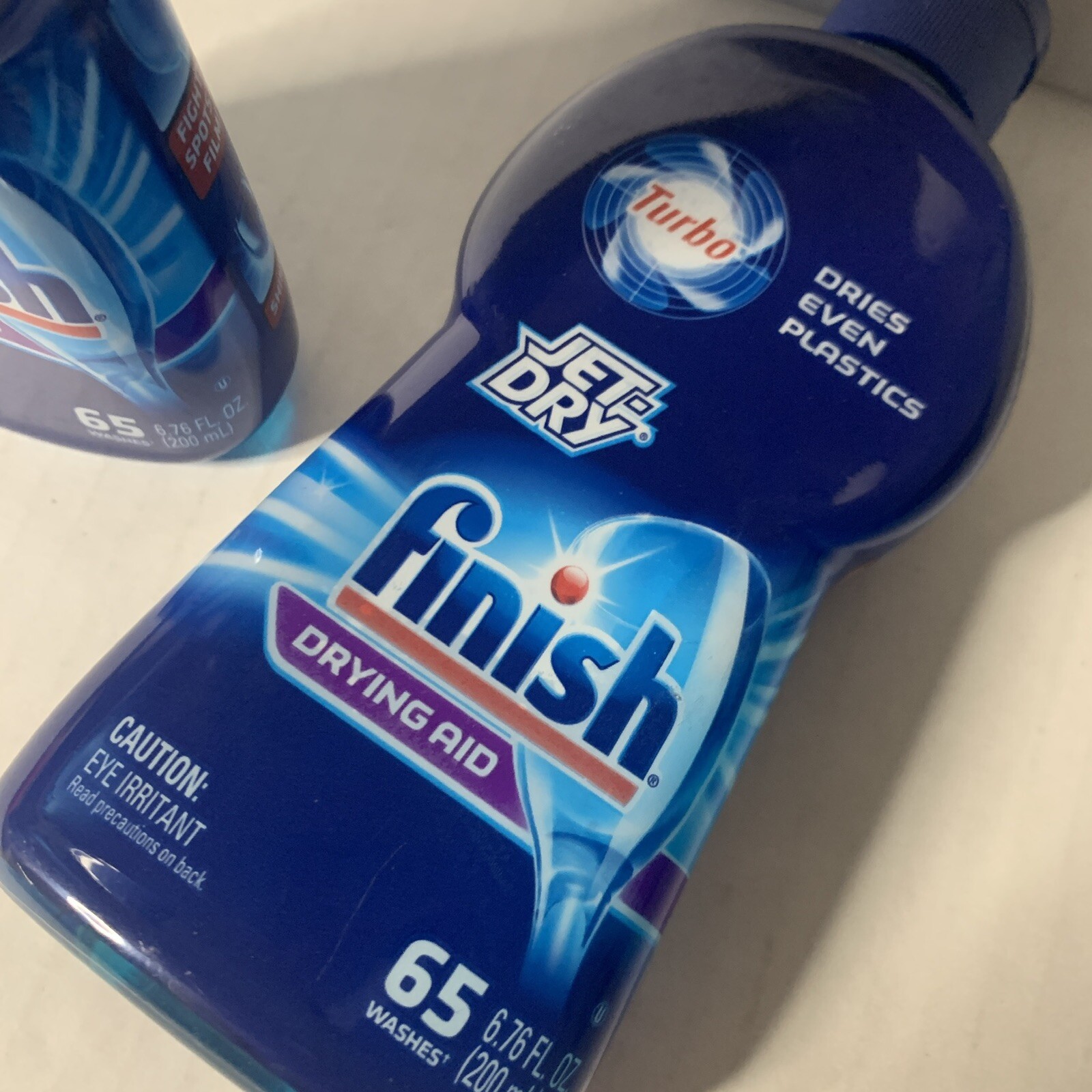 (2) Finish Jet-Dry Drying Aid Dishwasher Rinse Agent 6.76 Fl Oz 65 Washes