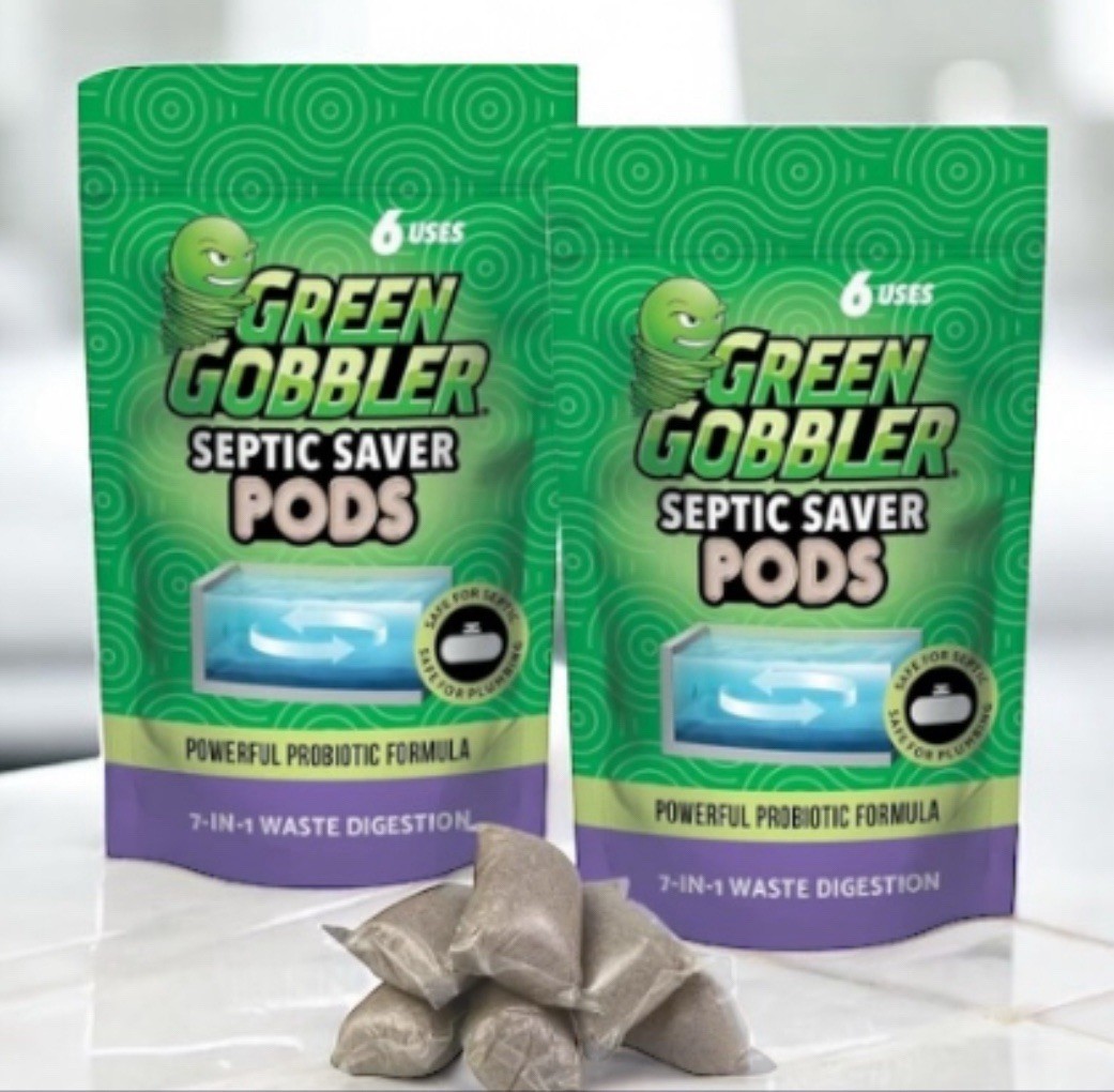 Green Gobbler Septic Tank Treatment Packet 6 Pods~Lot of 2 (12 Month Supply)~NEW