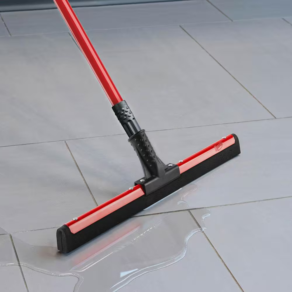 18 In. High Power Flex Foam Blade Floor Squeegee with 4.6 Ft. Steel Handle