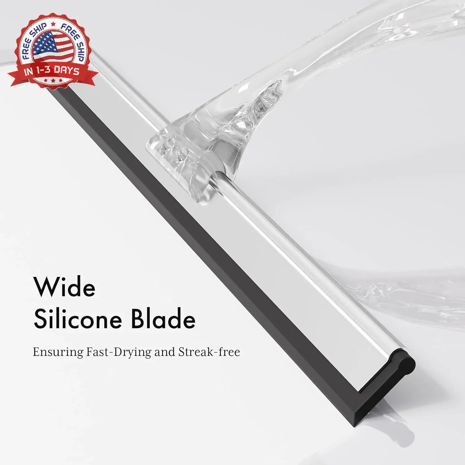 AmazerBath Shower Squeegee for Glass Doors, All-Purpose Squeegee with Suction Ho