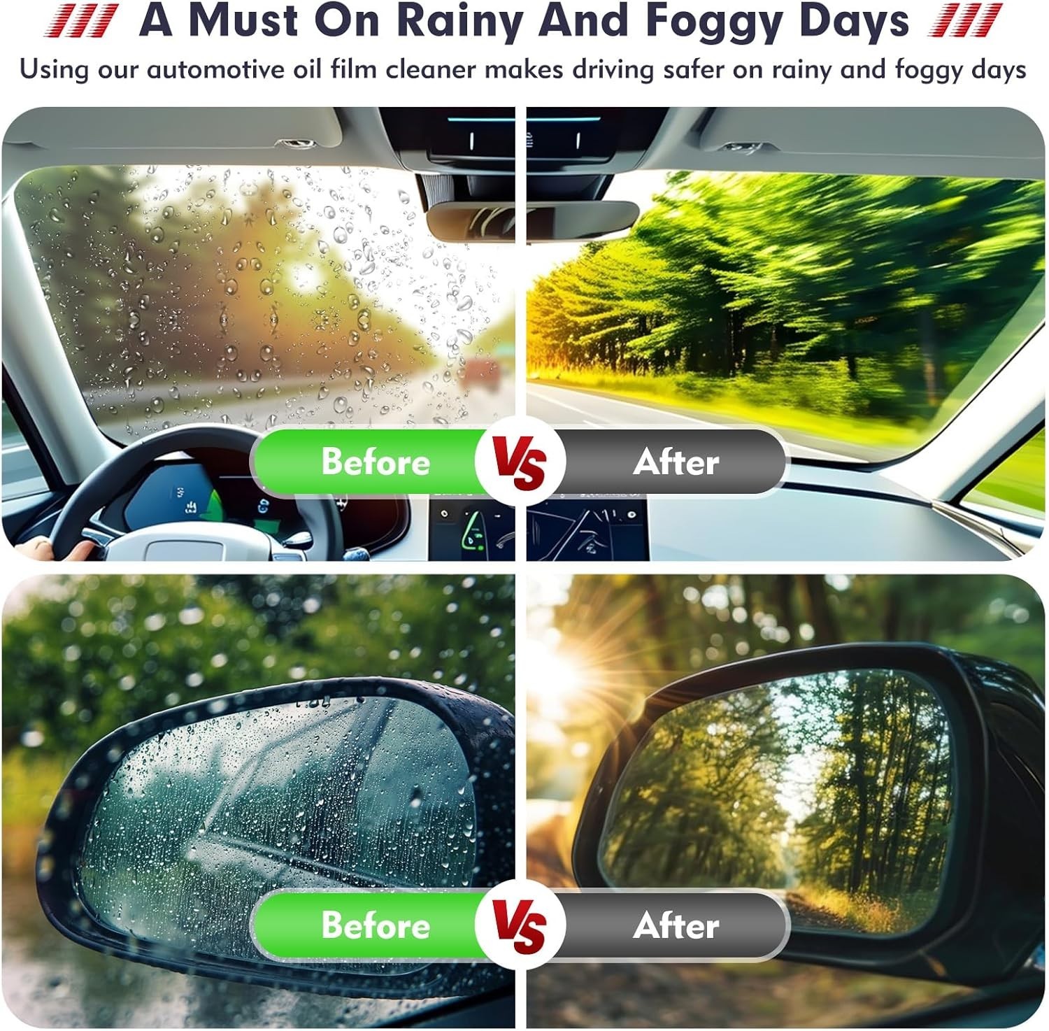 Efficient Windshield Cleaner Brush – Red Oil Film Remover for Safe Driving 4.2oz