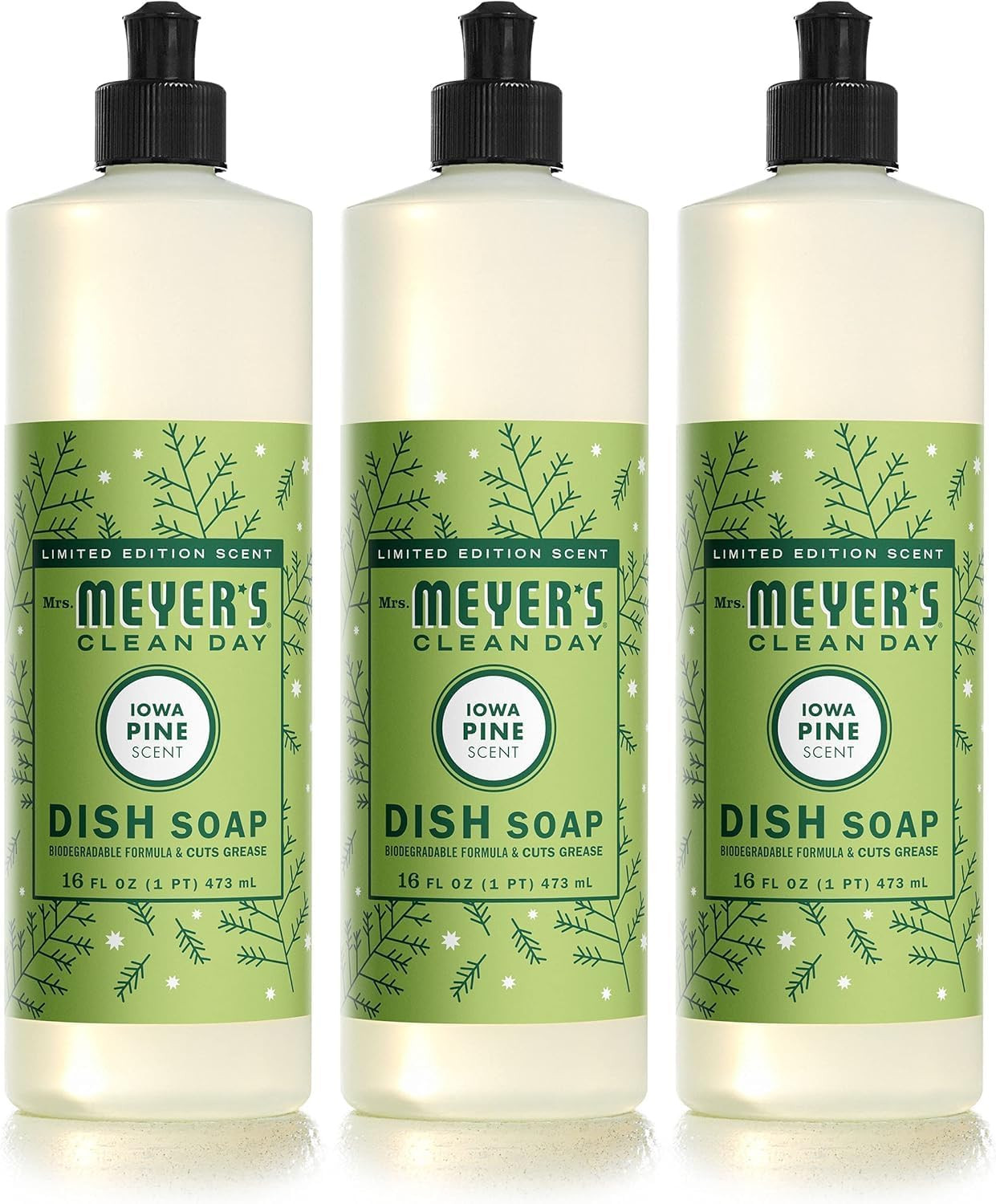CLEAN DAY Liquid Dish Soap, Limited Edition Iowa Pine, 16 Fl. Oz – Pack of 3