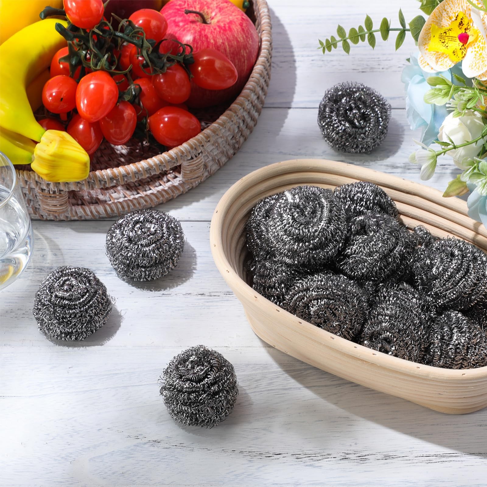 300 Pcs Stainless Steel Wool Scrubber Bulk Steel Wool Sponges Pack Metal Dish…