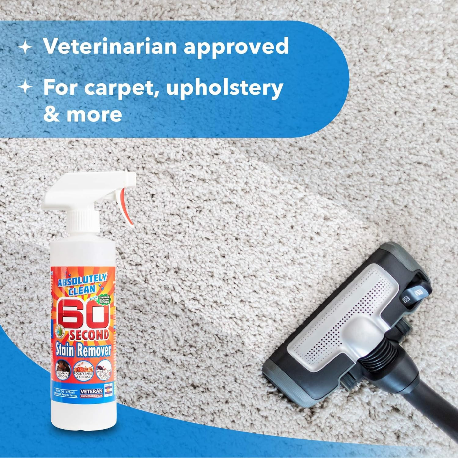 Amazing 60 Second Stain Remover – Powerful, Natural Enzymes Remove Food, Grease,